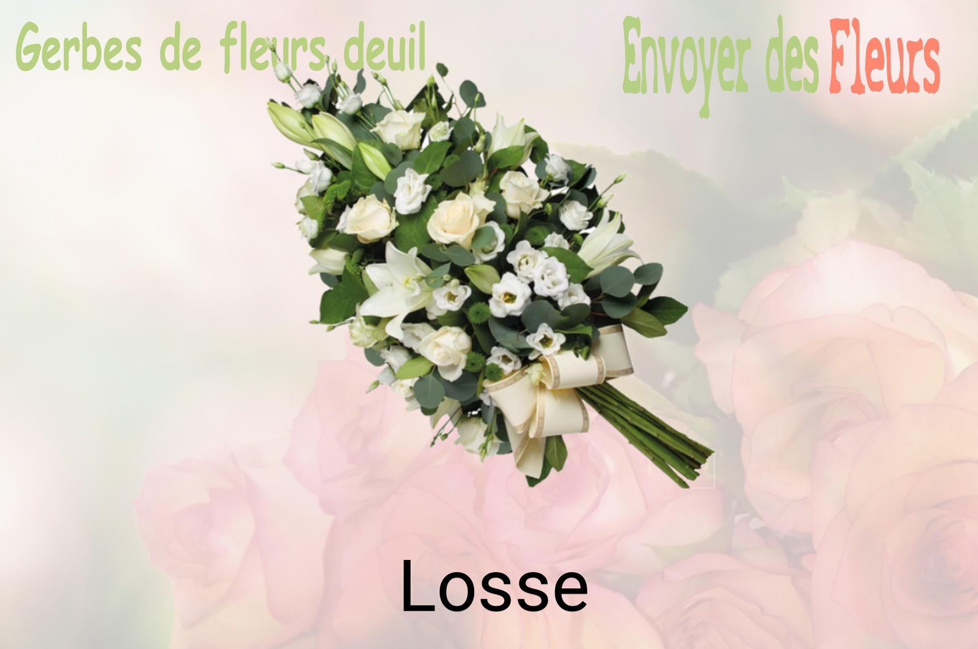 Gerbe de fleurs de deuil livrée à Losse